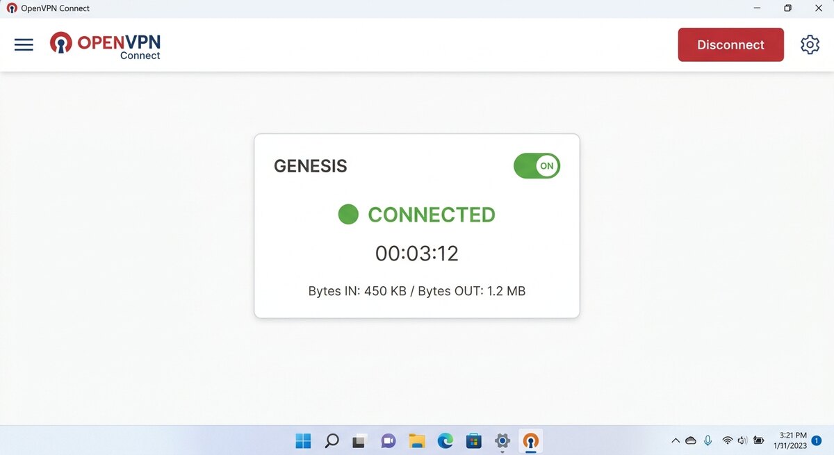 VPN подключён